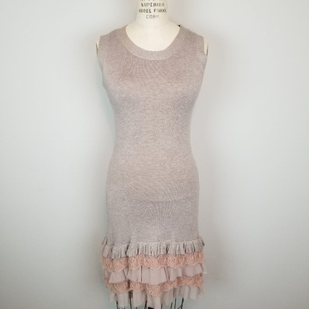 Coco Color Knit Sweater Dress w/Tiered Ruffles * Great Layering Piece * …